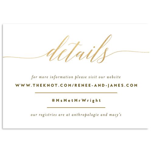 We Do Foil Wedding Enclosure Cards Gold Umber Signature Standard