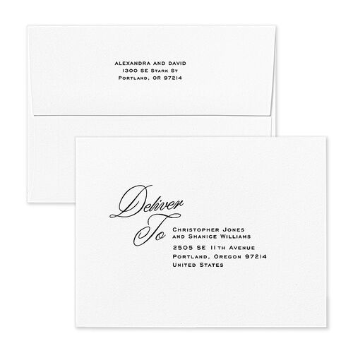 Vintage Metropolitan Photo Save the Date Petite Card Envelopes White Pure White Both Recipient and Return Addresses Signature Standard