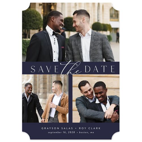 Elegant Grid Wedding Invitations Moody Blue Signature Blank Ticket