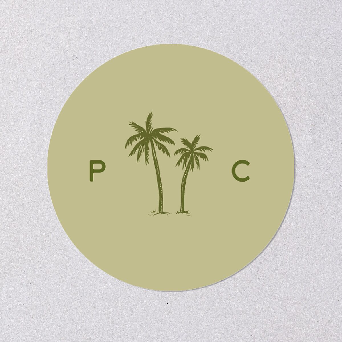 Cabana Stripes Wedding Stickers Olive Circle
