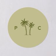 Cabana Stripes Wedding Stickers Olive Circle