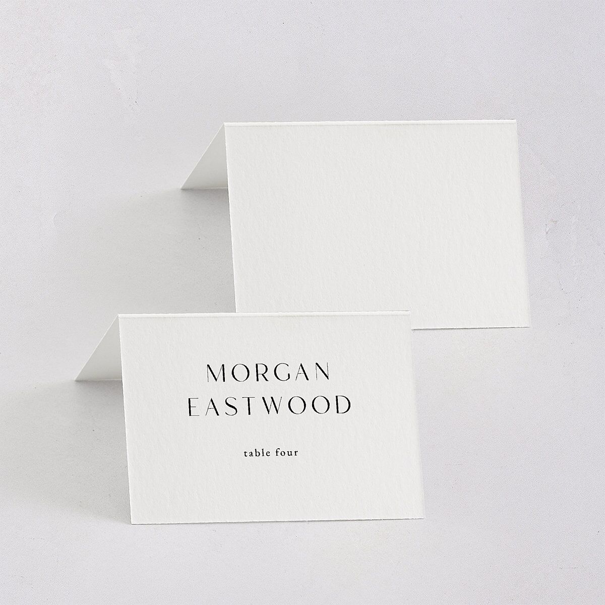 Simple Modern Monogram Place Cards Pure White Signature