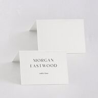Simple Modern Monogram Place Cards Pure White Signature