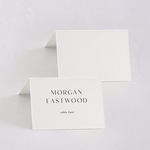 Simple Modern Monogram Place Cards Pure White Signature