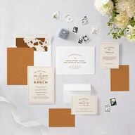 Western Denim Wedding Invitations Champagne Signature Blank No Standard