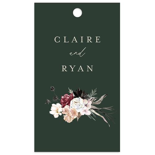 Gothic Antlers Favor Gift Tags Dark Green Signature