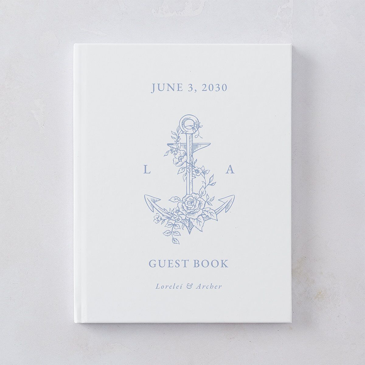 Coastal Oysters and Anchors Guest Books Sea Blue