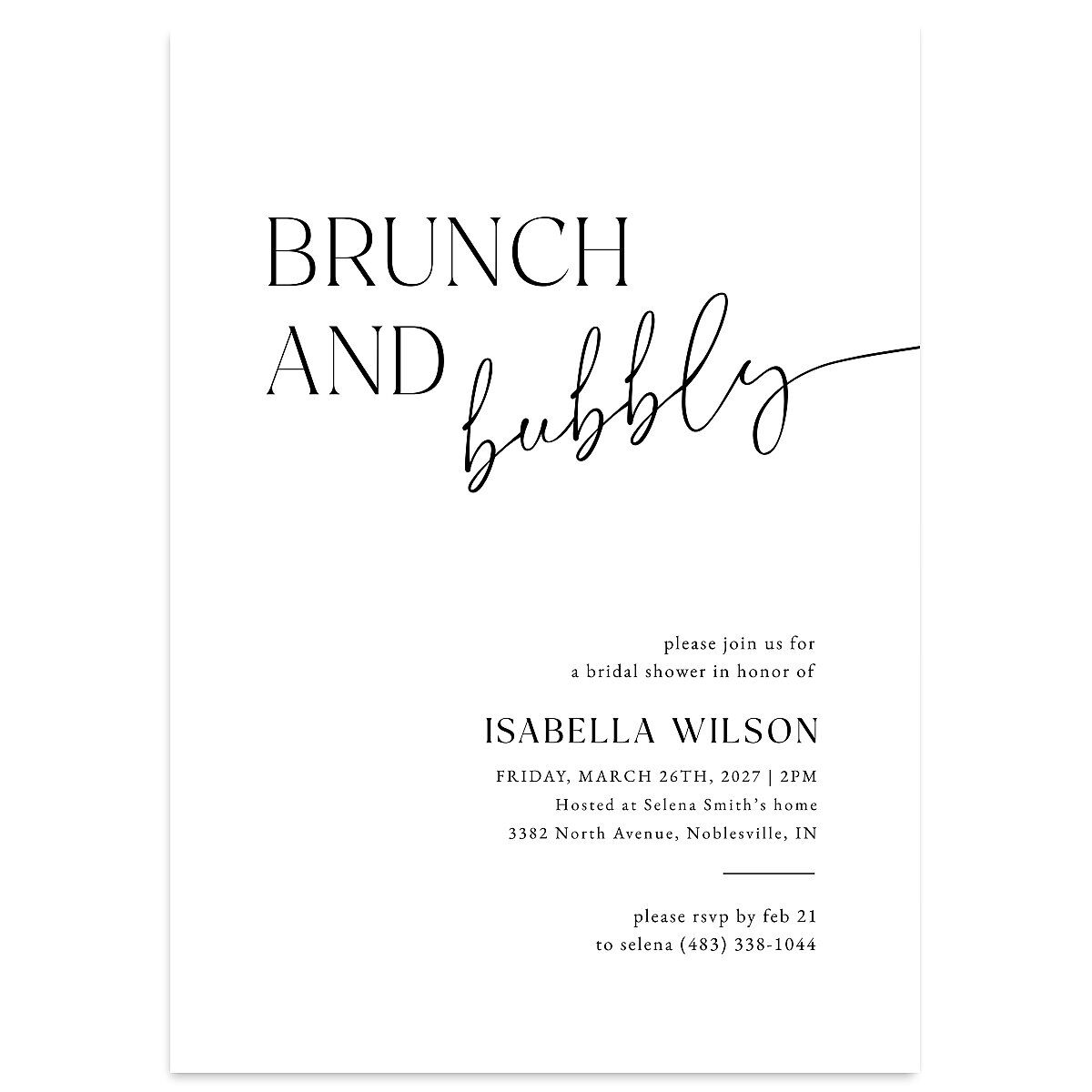 Nothing Fancy Bridal Shower Invitations
