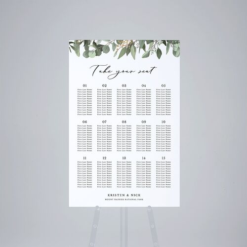 Eucalyptus Frame Standard Seating Chart Large Pure White Standard Outdoor Corrugated L Seating