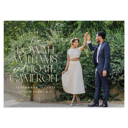 Headline Save the Date Cards Licorice Signature smooth Blank No