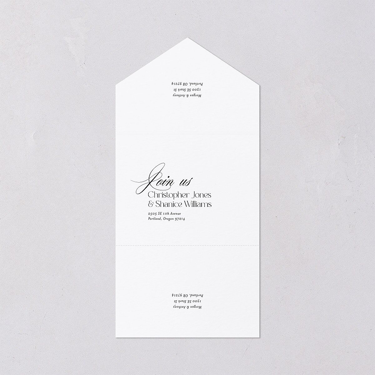 Romantic Movie Poster All-in-One Wedding Invitations Licorice Signature Light Both Recipient and Return Addresses No