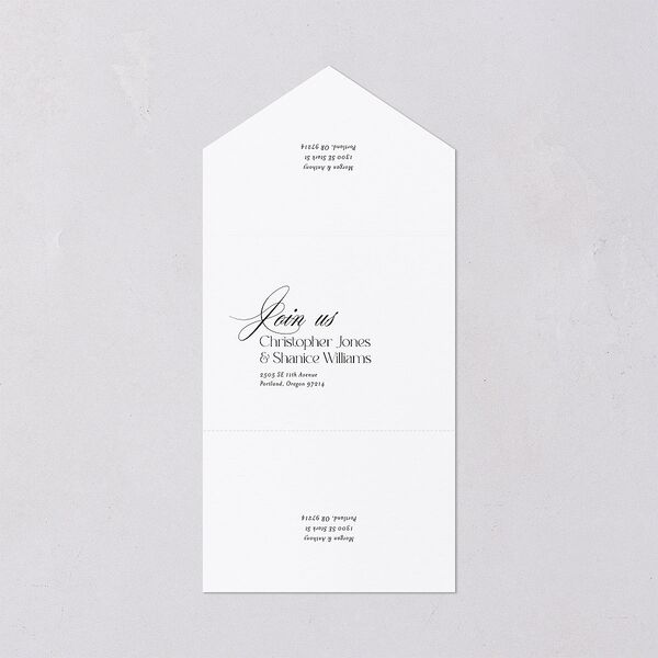 Romantic Movie Poster All-in-One Wedding Invitations Licorice Signature Light Both Recipient and Return Addresses No