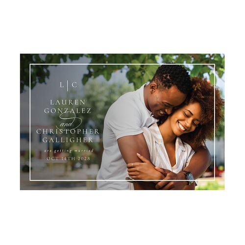 Timeless Frame Save The Date Postcards  Moody Blue Postcard