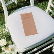 Simple Script Wedding Programs Vintage Pink Signature