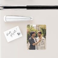 Scripted Arch Save The Date Magnets Deep Bronze Magnet Paper