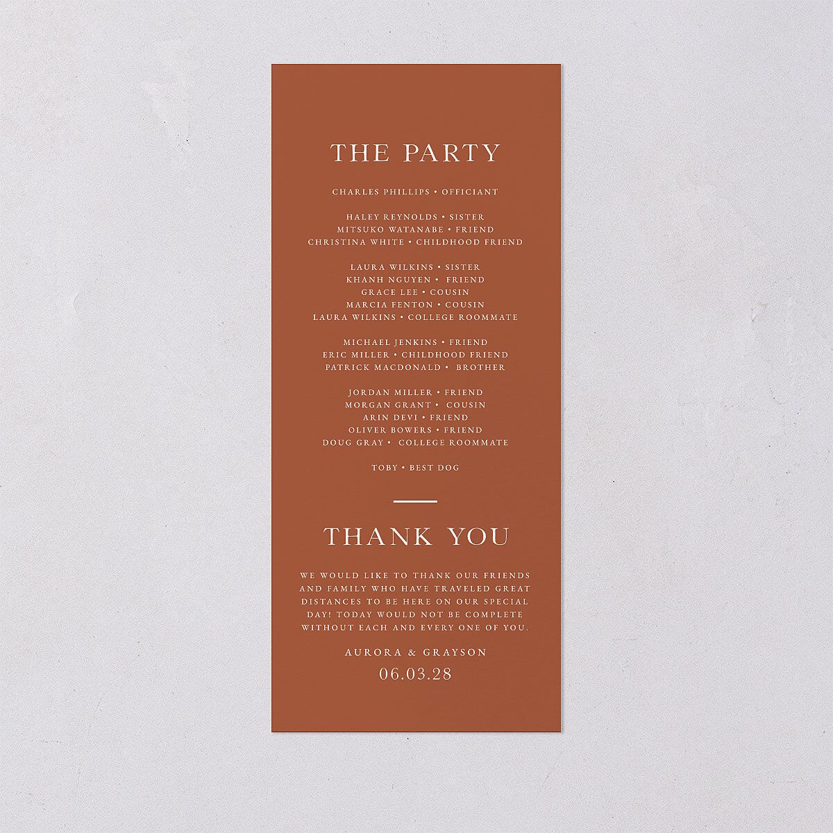 Bohemian Arch Wedding Programs Copper Signature