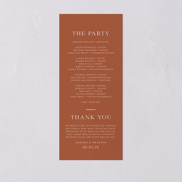 Bohemian Arch Wedding Programs Copper Signature