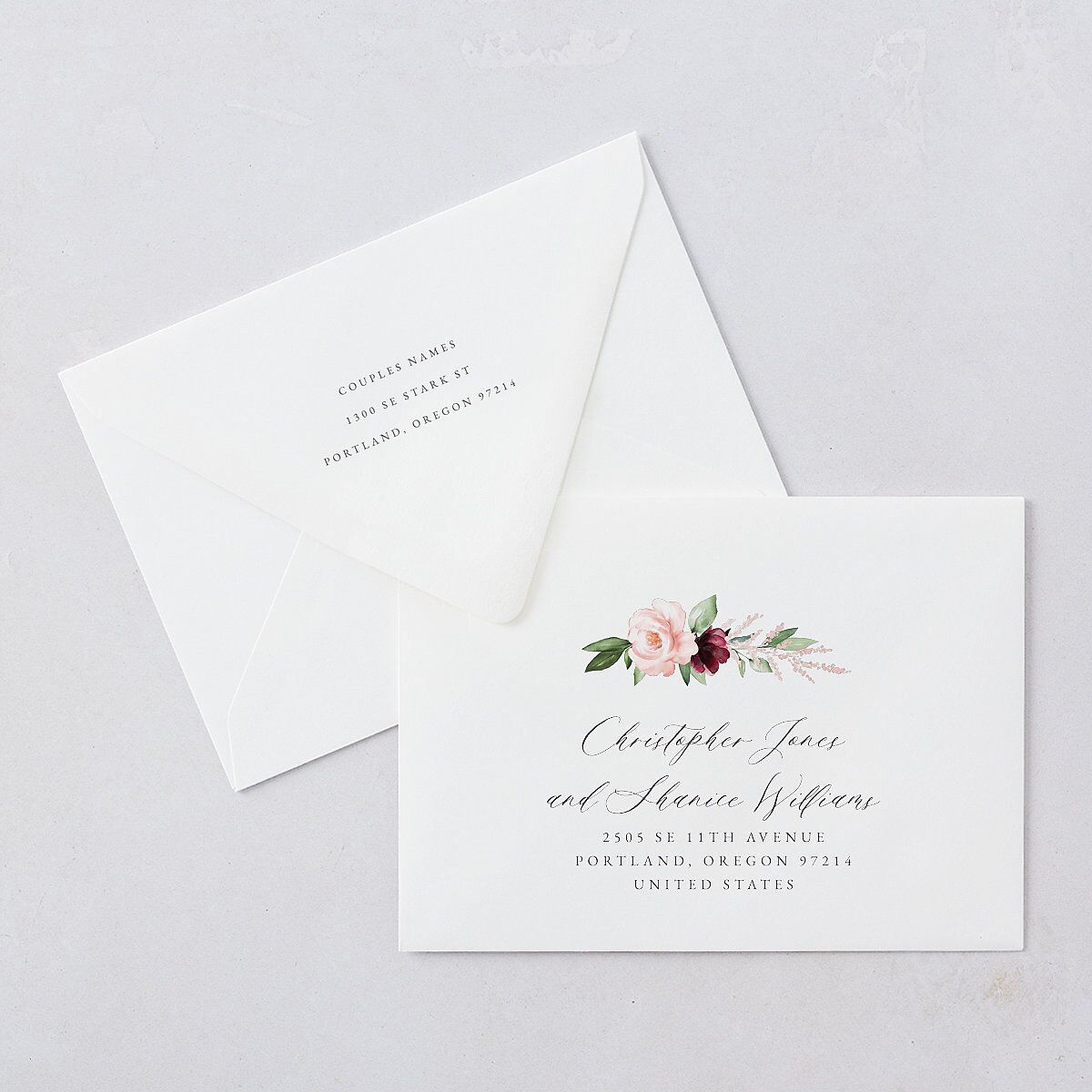 Beloved Floral Bridal Shower Invitation Euro Envelopes — view 3