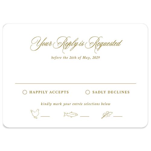 Your Own Classic Italian Venue Wedding Response Cards Umber Signature Rounded