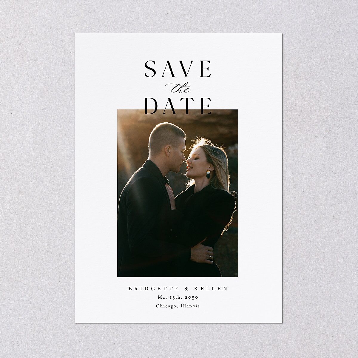 Timeless Typography Save The Date Cards — view 2