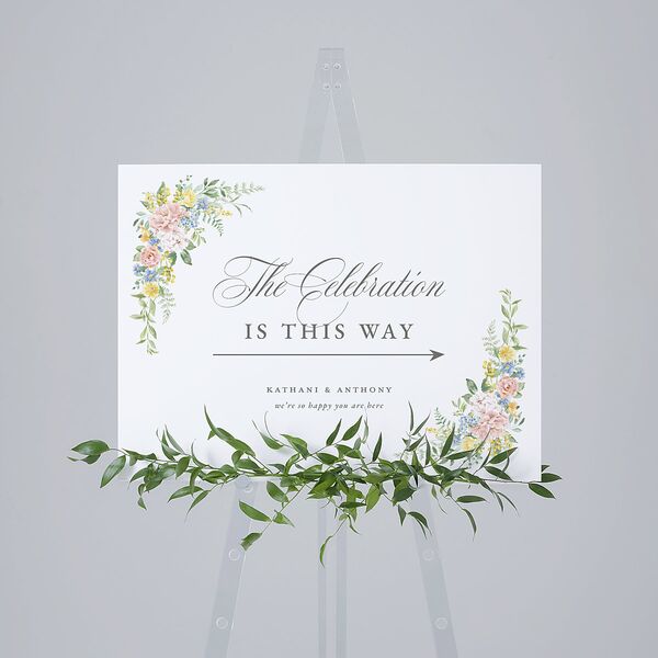 Glamorous Regency Garden Standard Direction Sign Medium by Bridgerton Sage Standard Indoor Foam Core M Direction