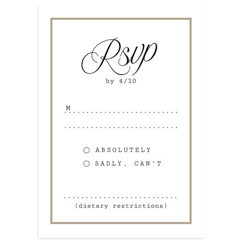 Vintage Script Wedding Response Cards Pure White Signature Standard