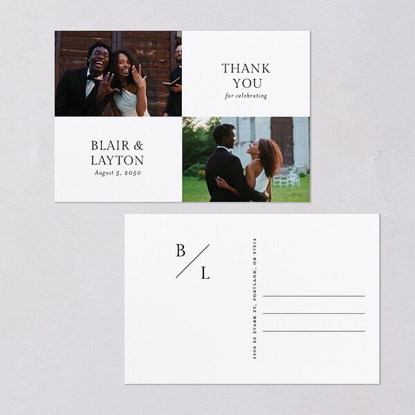 Elegant Photo Apex Thank You Postcards Pure White