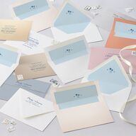 Cabana Stripes Save the Date Cards Lemon Signature smooth Blank Standard