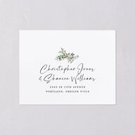 Floral Arc All-in-One Wedding Invitations Shell Pink Signature Light Both Recipient and Return Addresses No