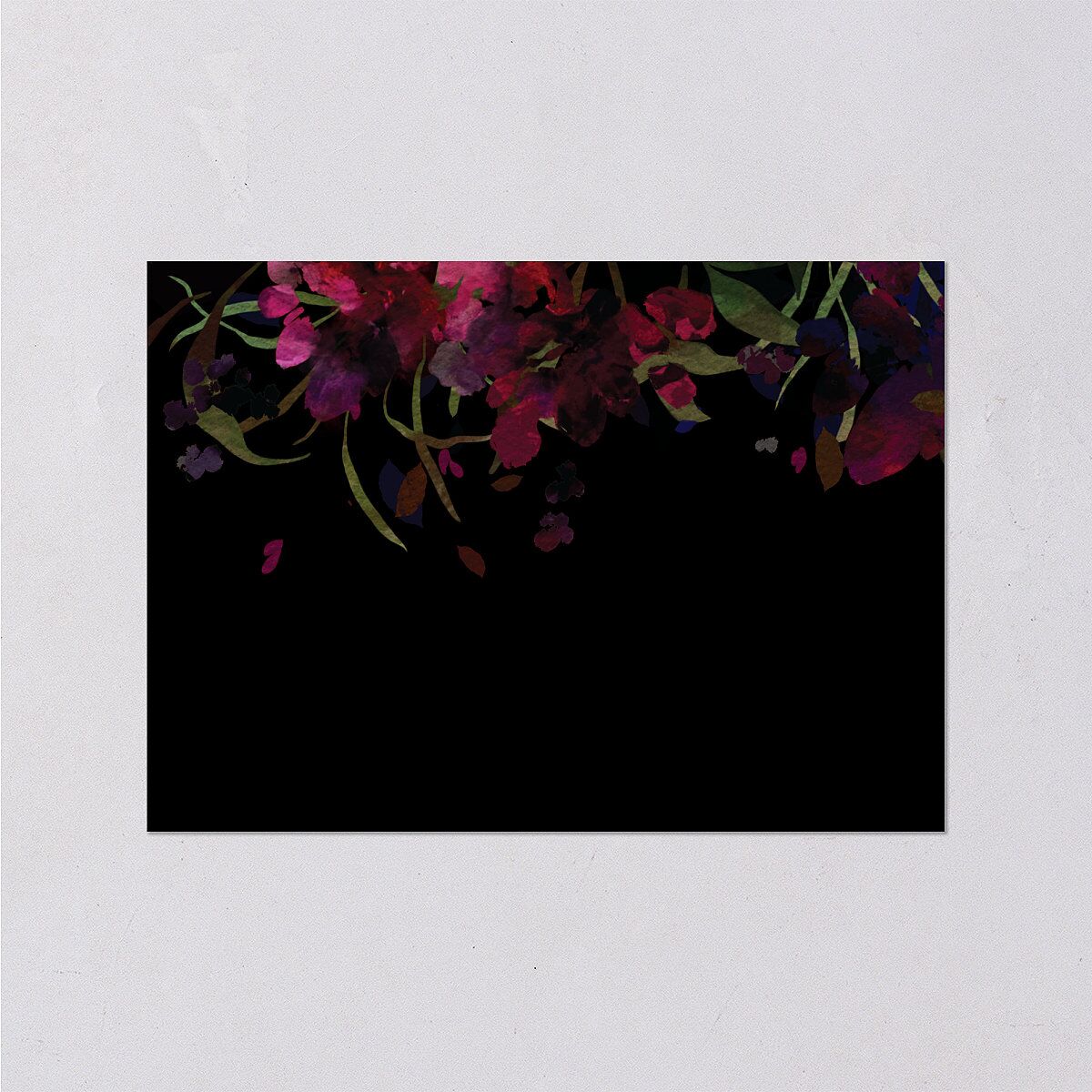 Midnight Floral Wedding Response Cards Gold Raspberry Signature Standard
