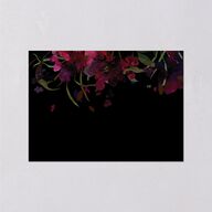 Midnight Floral Wedding Response Cards Gold Raspberry Signature Standard