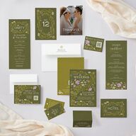 Wildflower Nouveau QR Code RSVP Cards Dark Camo Signature Standard