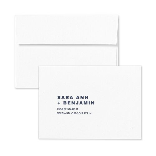 Cinematic Love Story Response Card Envelopes Regency Blue White Return Address Signature Standard