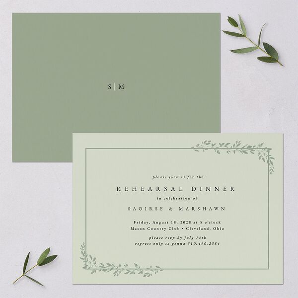 Dainty Frame Rehearsal Dinner Invitations Thyme Signature Blank Standard