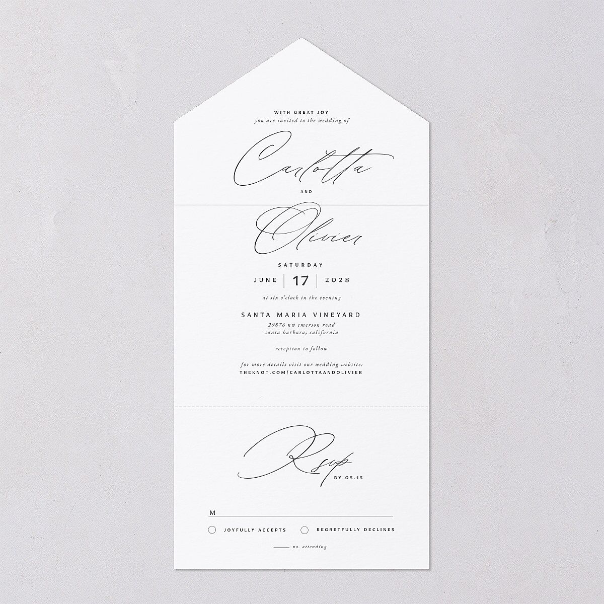 Simply Classic All-in-One Wedding Invitations — view 7