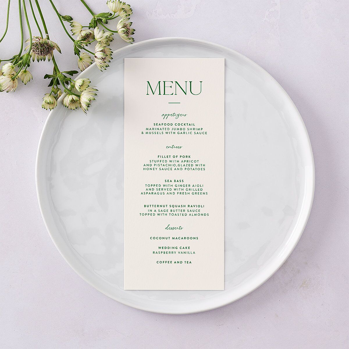 Hawaiian Tropical Orchid Oval Menus Crimson Signature