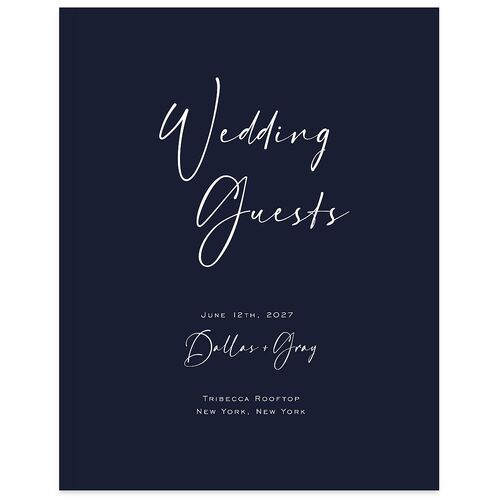 Simply Striking Wedding Guest Book Navy