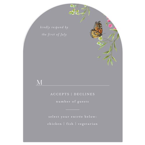 Rustic Butterflies Wedding Response Cards Smoke Signature Arch
