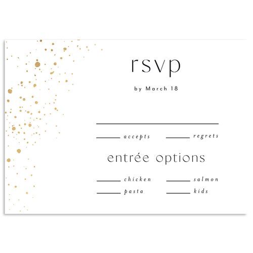 Shimmer Dust Wedding Response Cards Gold Dark Navy Signature Standard