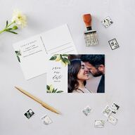 Botanical Lemon Save The Date Postcards Buttercup