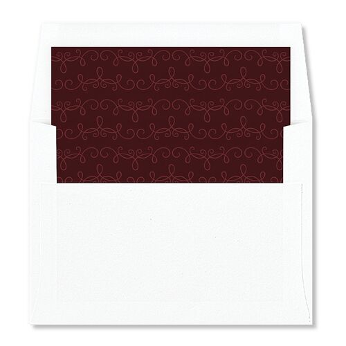 Monogram Flourish Envelope Liners Burgundy Standard