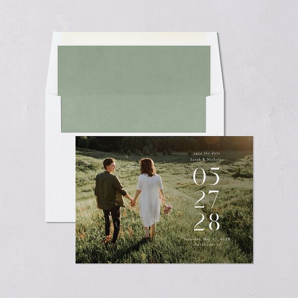 Greenery Altar Save the Date Cards Thyme Signature smooth Blank No Standard