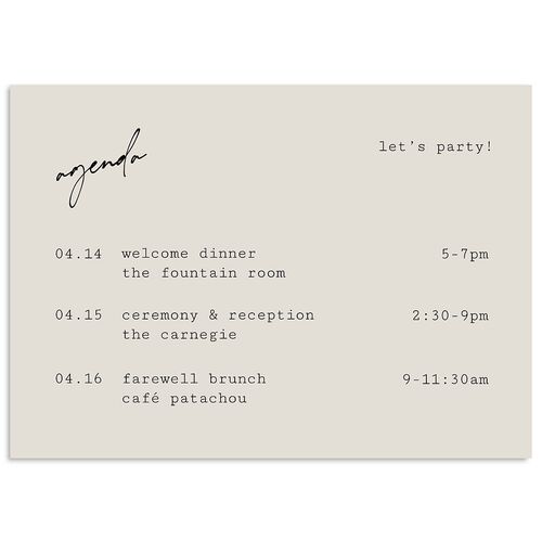 Elegant Sign Off Itinerary Cards Fog Signature Standard