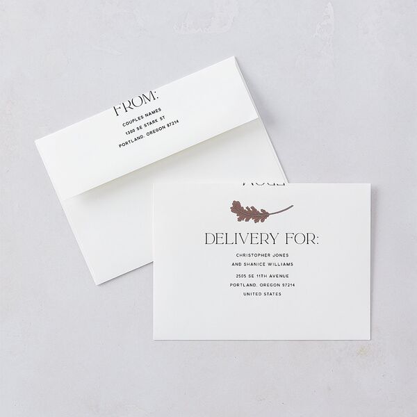 Climbing Leaves Rehearsal Dinner Invitations Copper Signature Blank