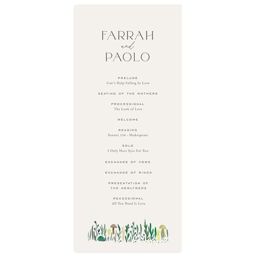 Mushroom Magic Wedding Programs Moody Blue Signature