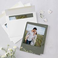 Gilded Greenery Save The Date Cards Gold Deep Olive Signature smooth Blank No