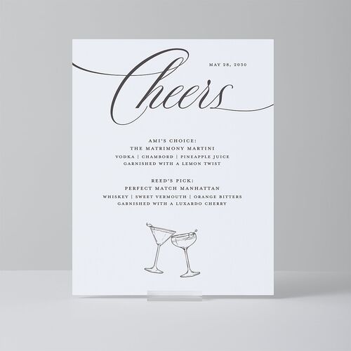 Grand Calligraphy Standard Bar Tabletop Sign Small Medieval Grey Standard Indoor Foam Core S Tabletop Bar