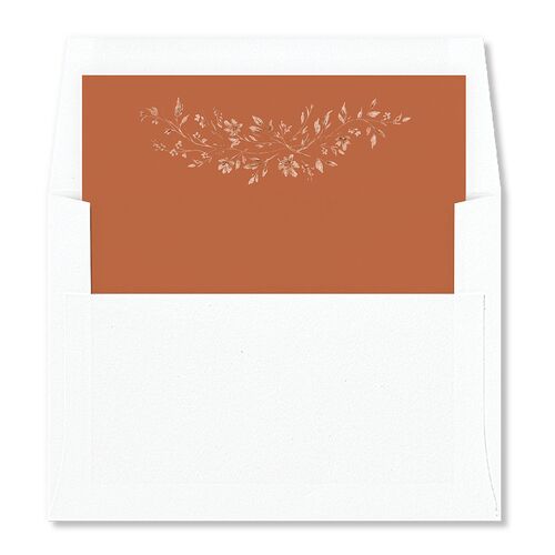 Timeless Floral Foil Envelope Liners Standard Terracotta