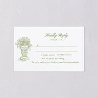 Elegant Italian Toile All-in-One Wedding Invitations Greenery Signature Light Both Recipient and Return Addresses No