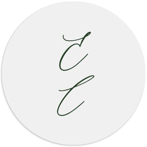 Festive Garland Wedding Stickers Hunter Green Circle